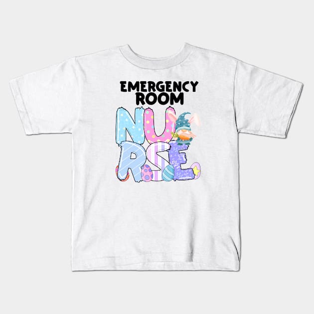 Funny Easter Gnomes Nursing Emergency room nurse Kids T-Shirt by PhiloArt